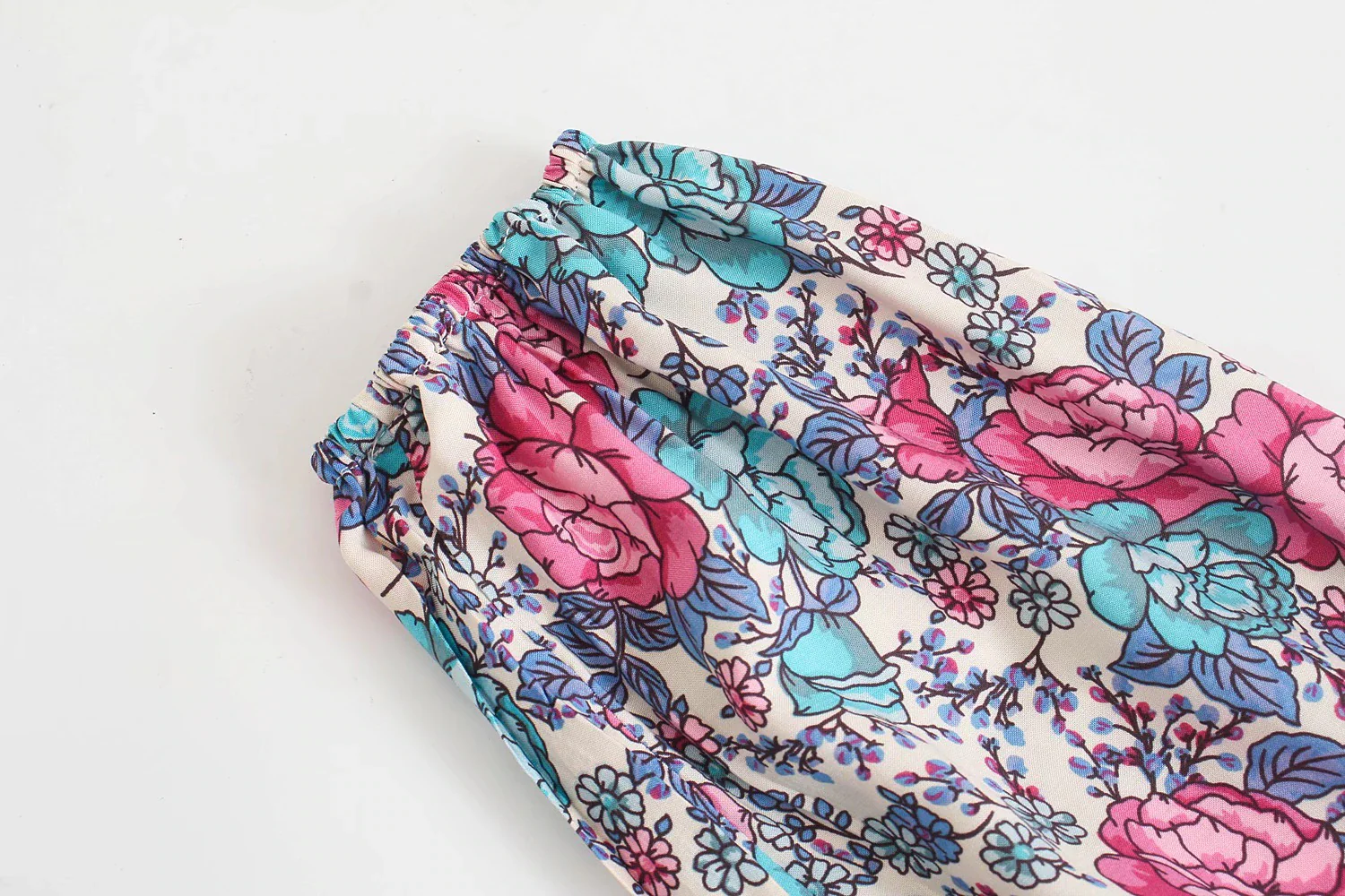 Periwinkle Rose Dream Boho Floral Print Mini Dress