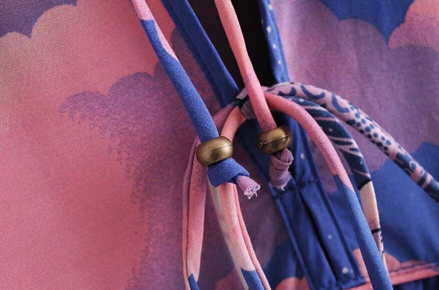 Moonstruck Boho Floral Print Long Sleeve Maxi Dress