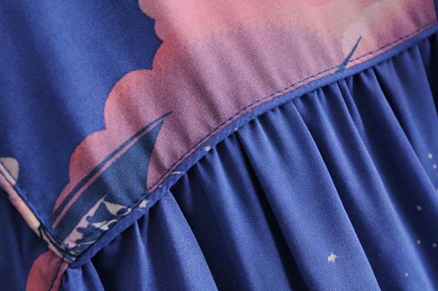 Moonstruck Boho Floral Print Long Sleeve Maxi Dress