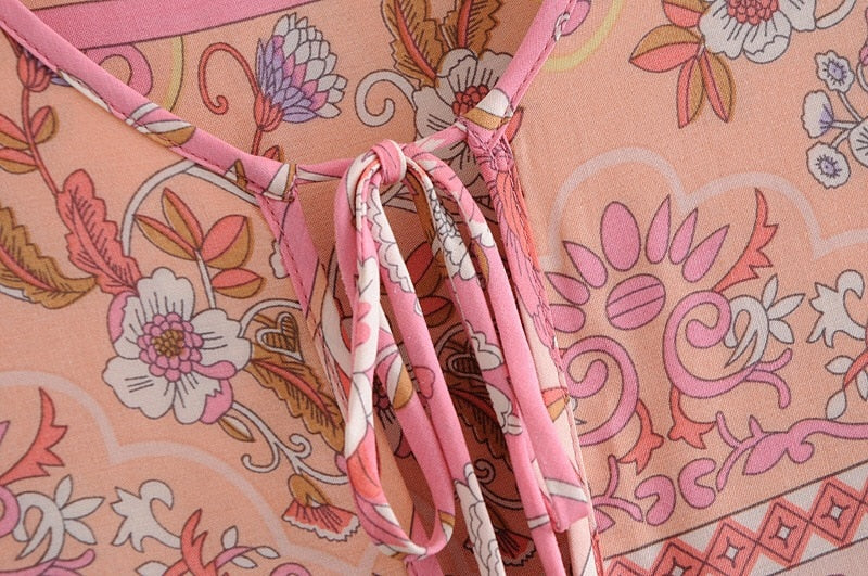 Posy Lane Boho Floral Print Long Sleeve Maxi Dress