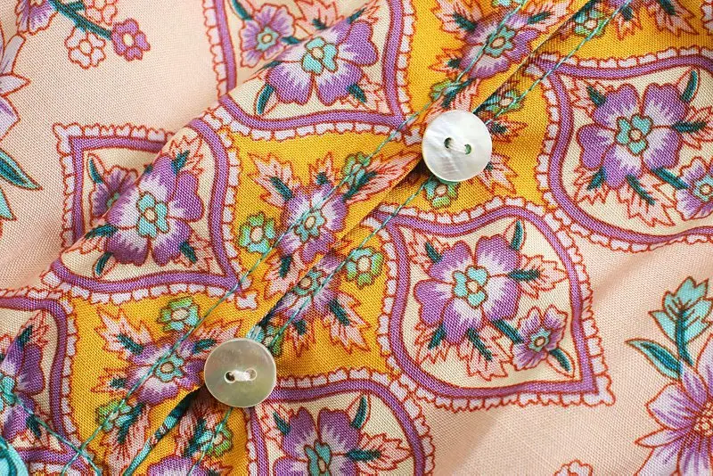 Teal Bloom Boho Floral Print Midi Dress