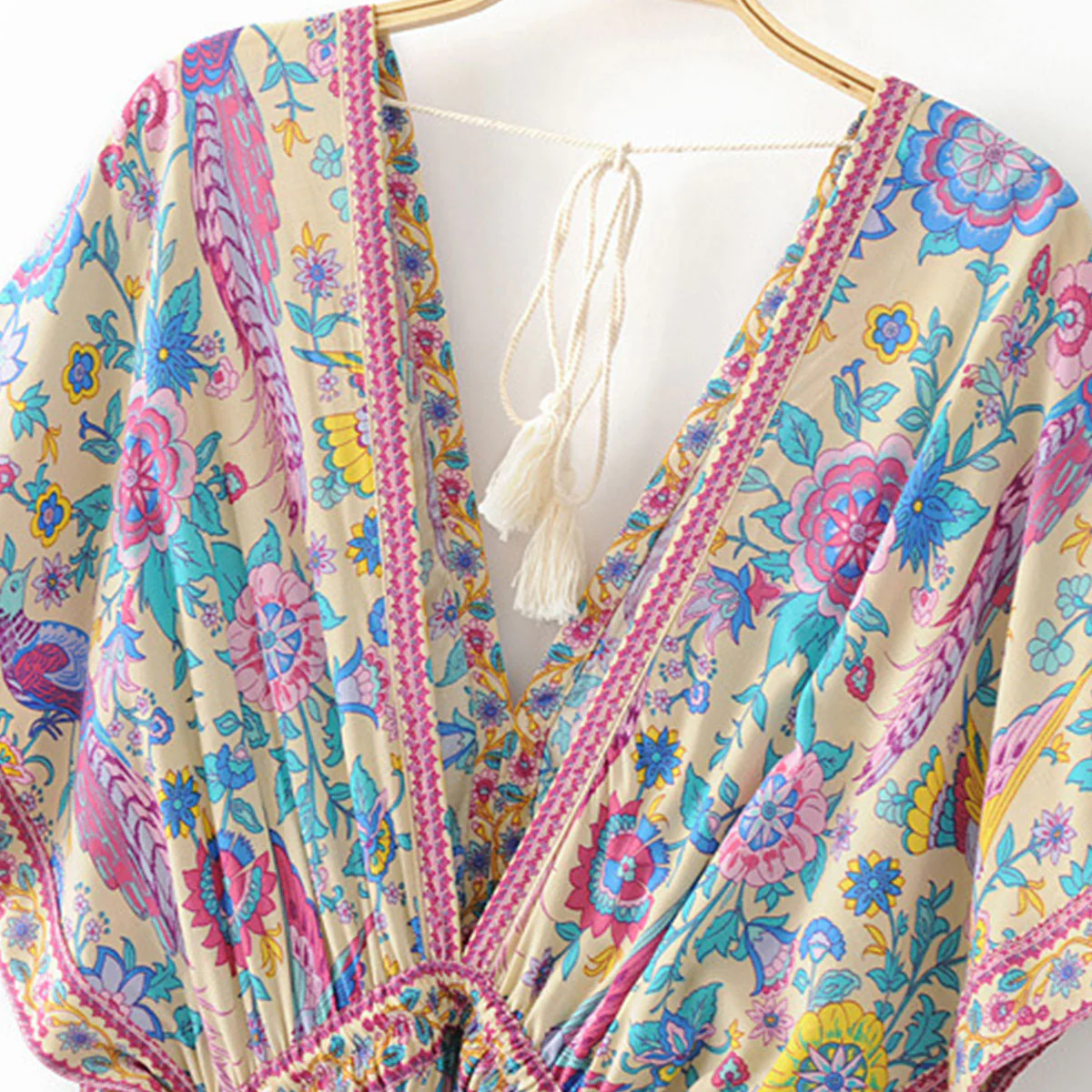 Songbird Boho Floral Print Midi Dress