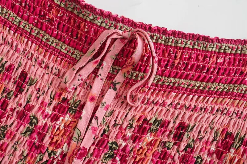 Pink Floral Fantasy Boho Floral Print Mini Dress