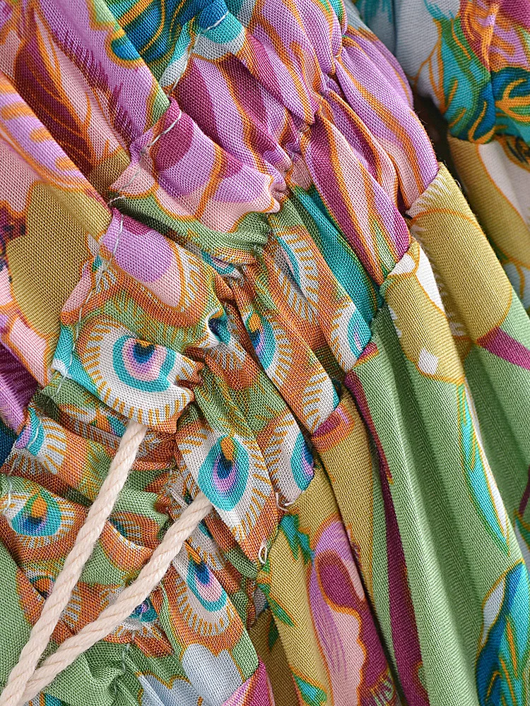 Jade Songbird Boho Floral Print Midi Dress