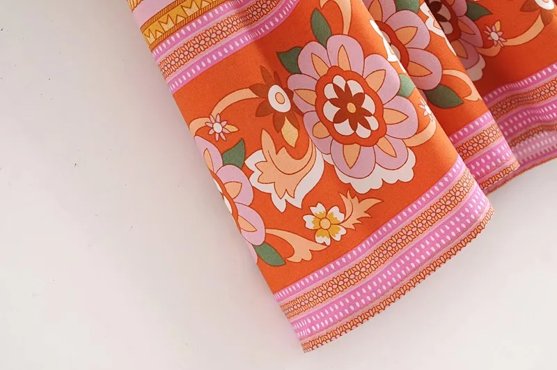 Golden Daffodil Boho Floral Print Mini Dress