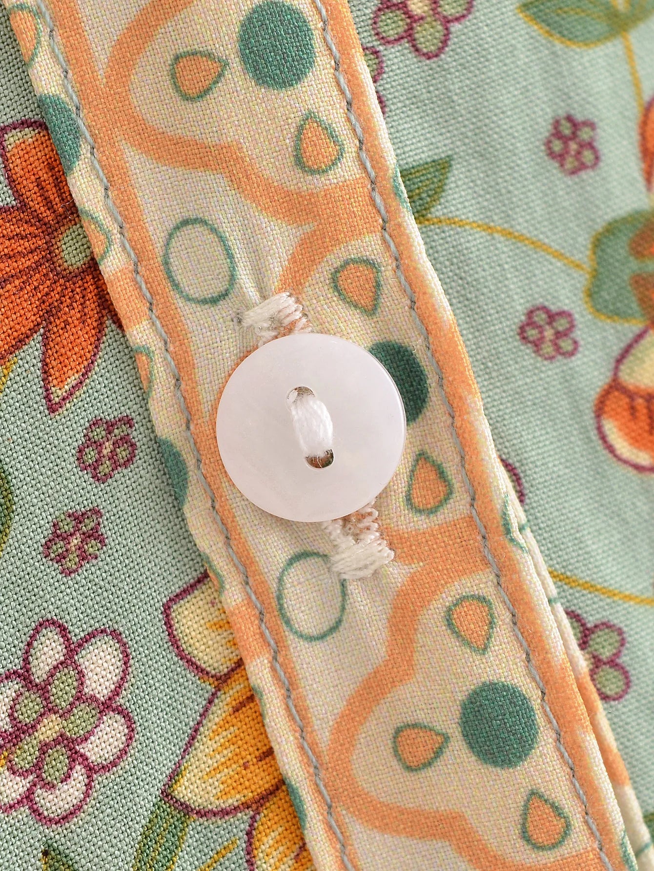 Green Whimsy Boho Floral Print Long Sleeve Mini Dress