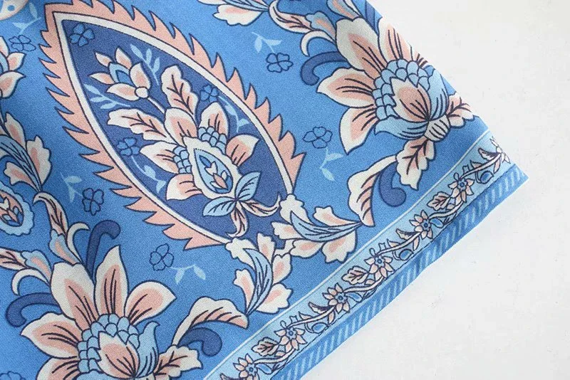 Meadowland Boho Floral Print Midi Dress