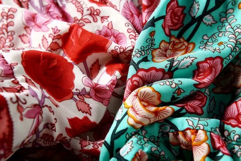 Ocean Jewel Boho Floral Print Midi Dress