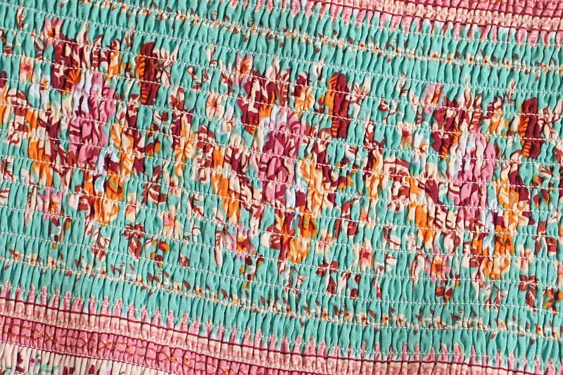 Green Floral Fantasy Boho Floral Print Mini Dress