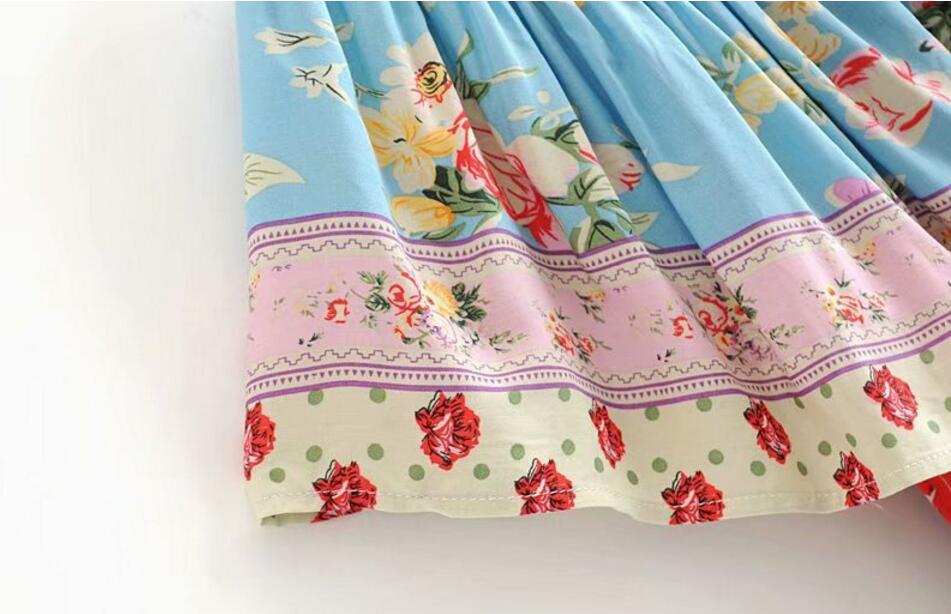 Romantic Red Boho Floral Print Maxi Dress