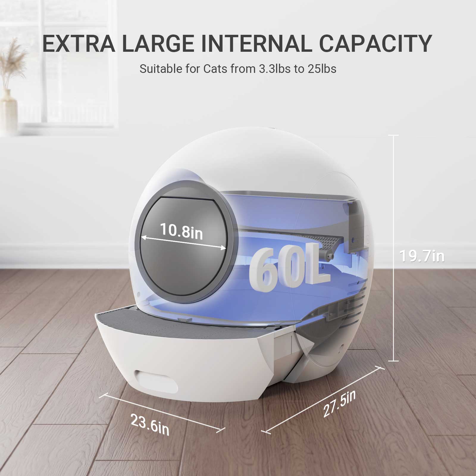 Els Pet Spaceship Self Cleaning Litter Box