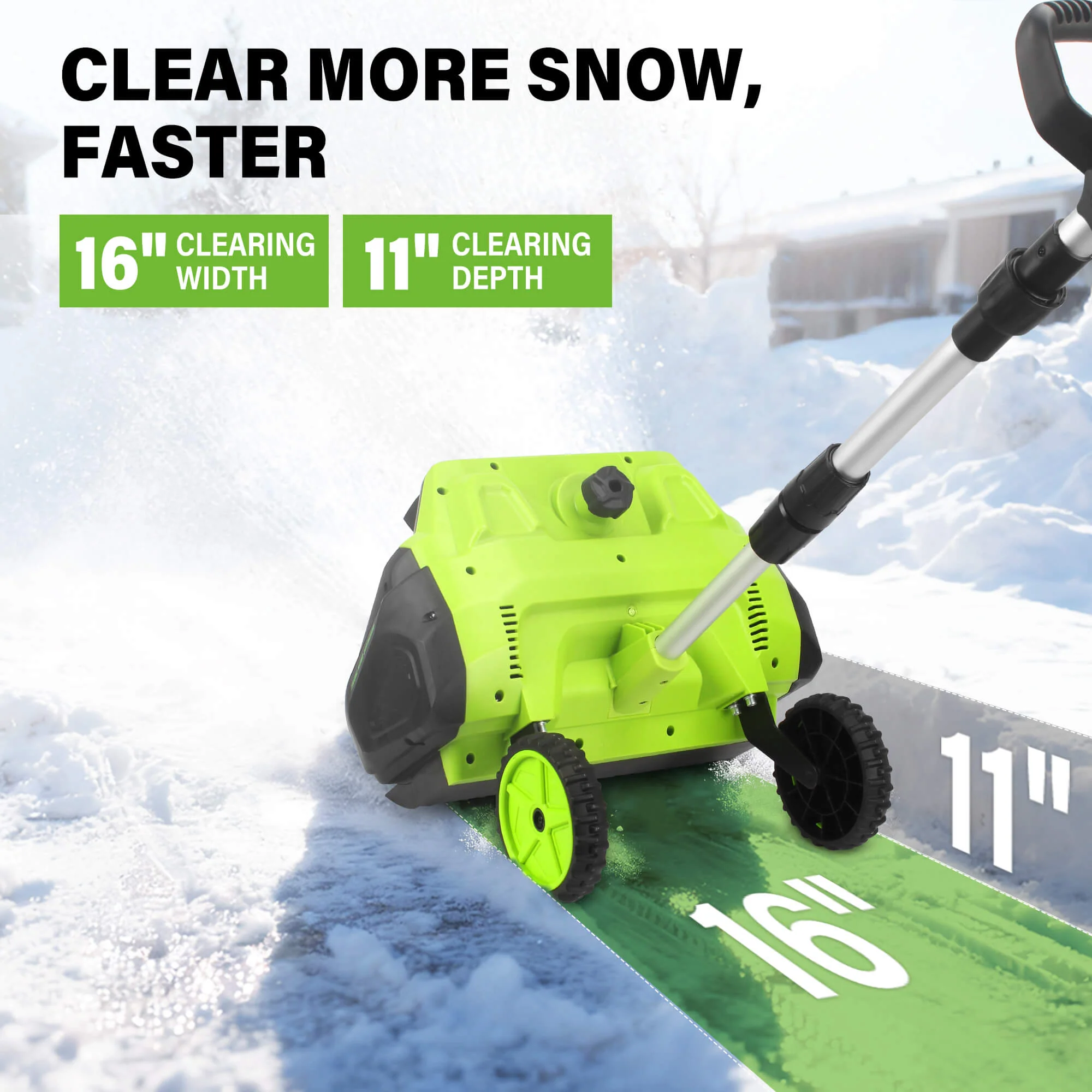 16 inches Electric Snow Shovel Plus with 2 Batteries